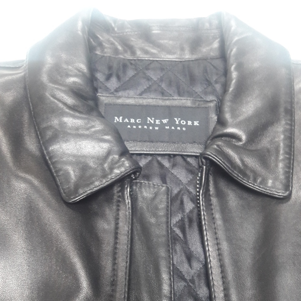 Andrew Marc New York Designer Heavy Leather Jacket